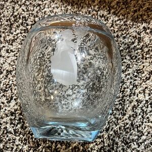 Elegant Clear Glass Vase with Etched Design